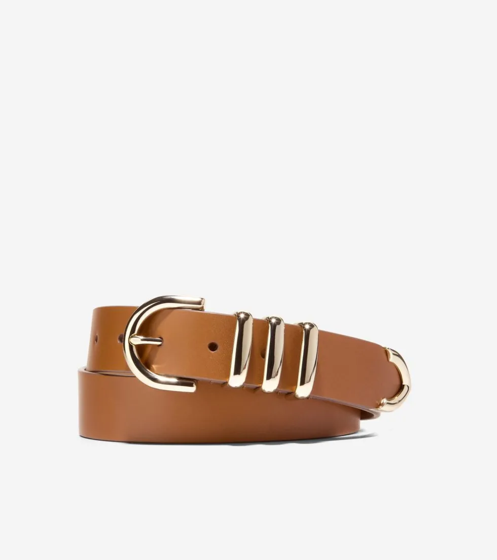 Cole Haan Belts*Beveled Edge Modern 3PC Belt Set Tan