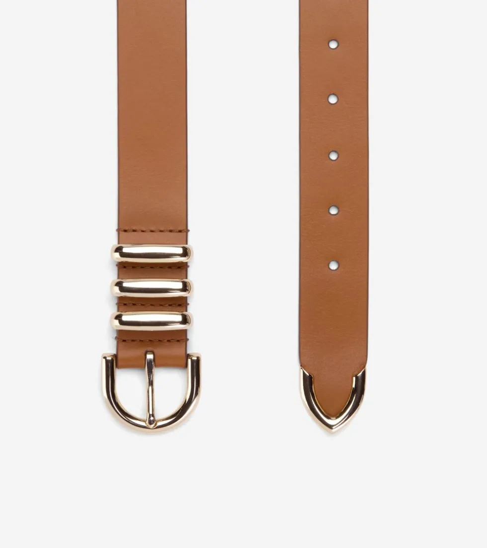 Cole Haan Belts*Beveled Edge Modern 3PC Belt Set Tan