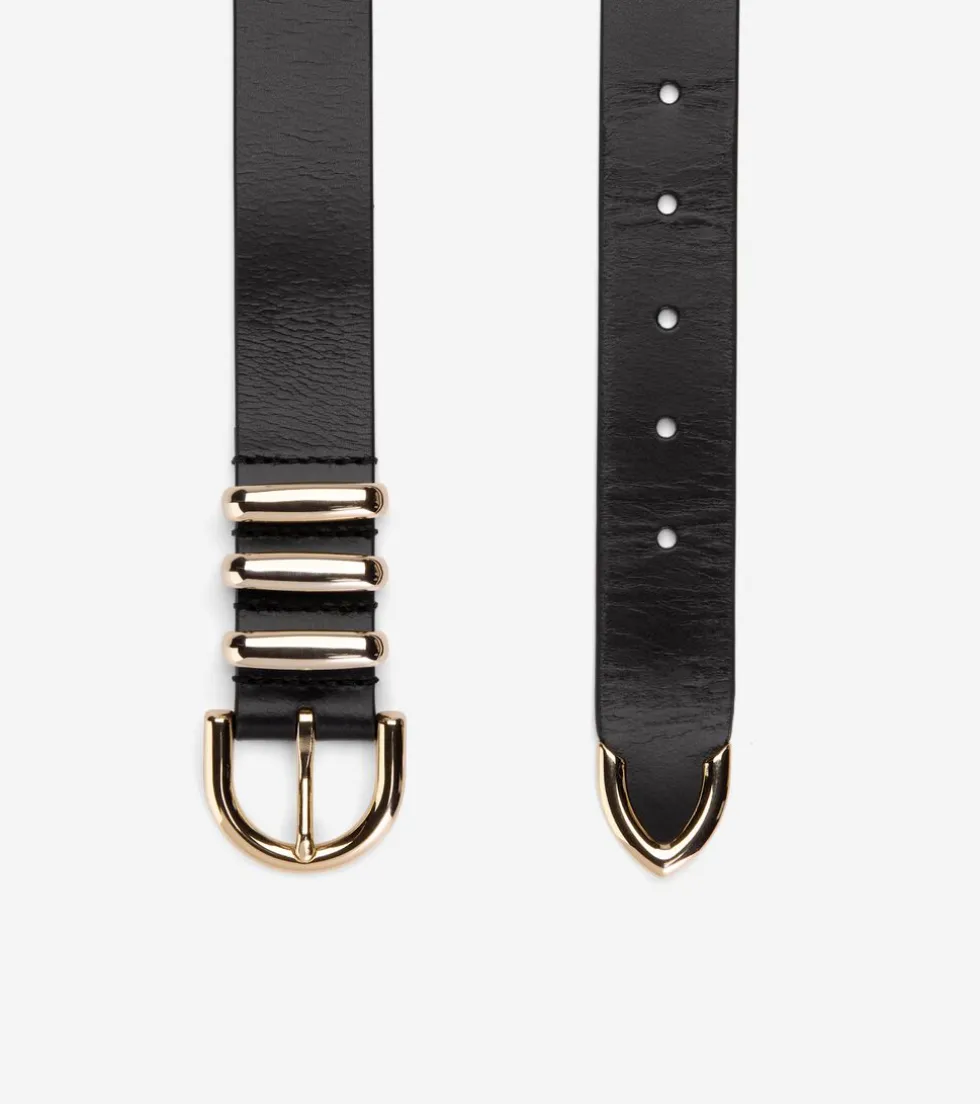 Cole Haan Belts*Beveled Edge Modern 3PC Belt Set Black