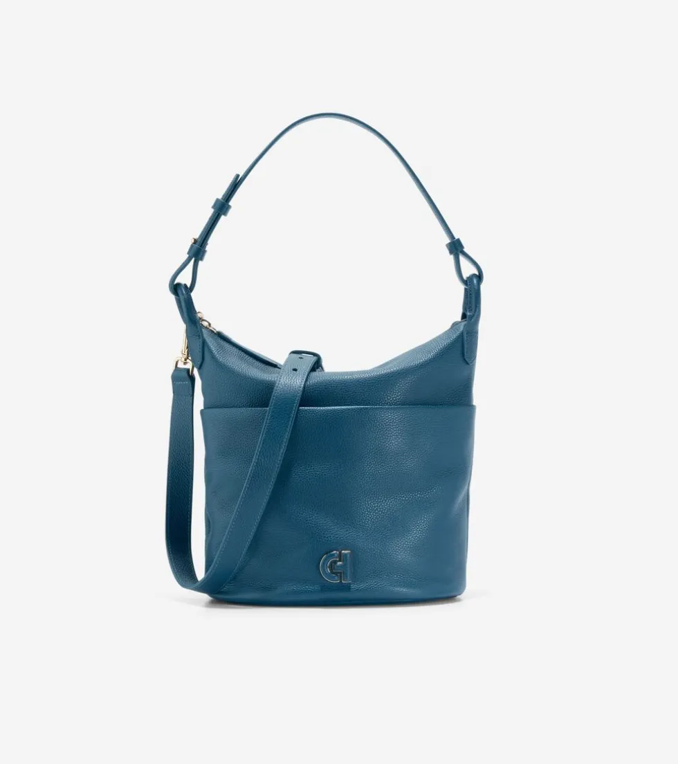 Cole Haan Shoulder Bags*Essential Soft Bucket Bag BlueWingTeal