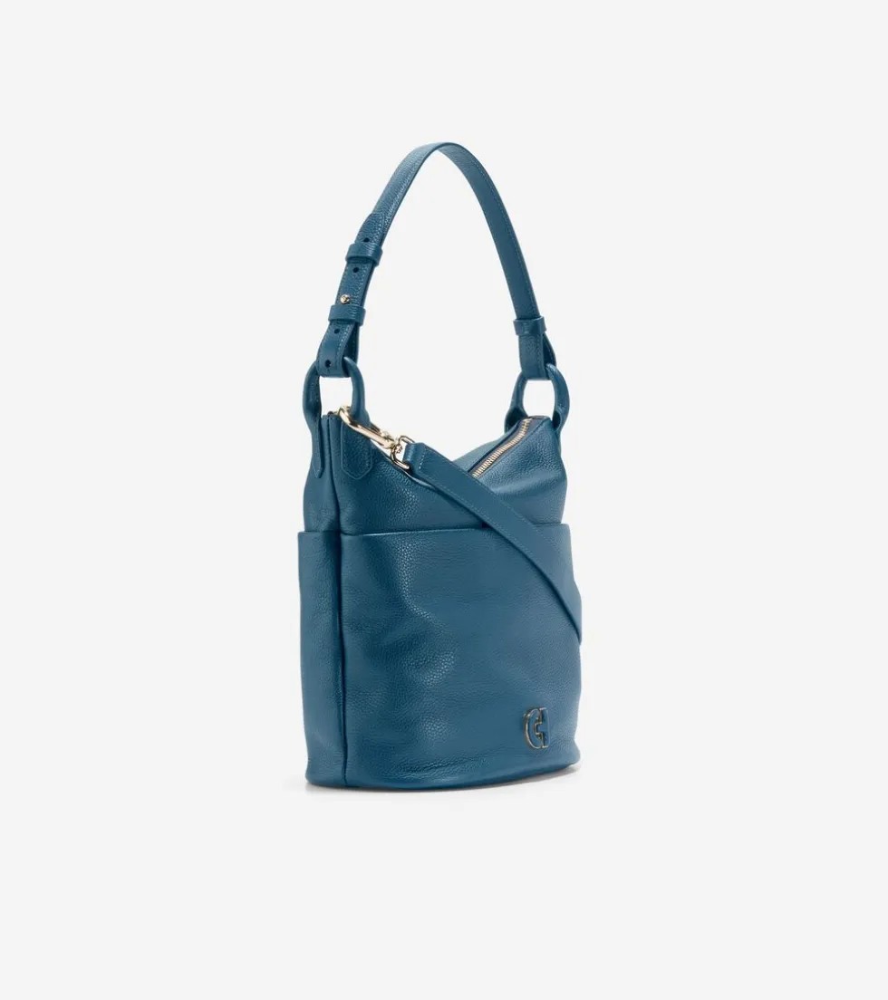 Cole Haan Shoulder Bags*Essential Soft Bucket Bag BlueWingTeal