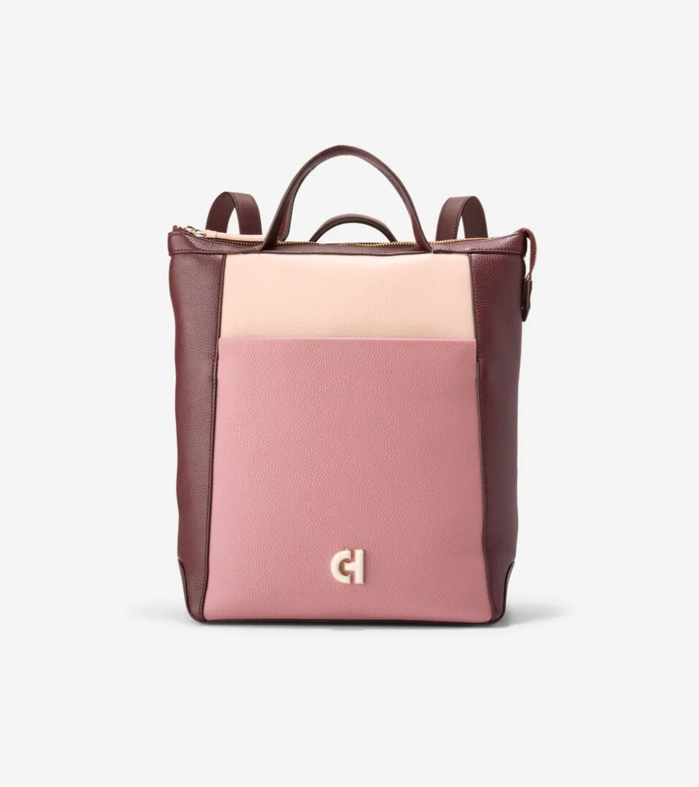 Cole Haan Backpacks*Grand Ambition Small Convertible Luxe Backpack PorcelainPink-Bloodstone