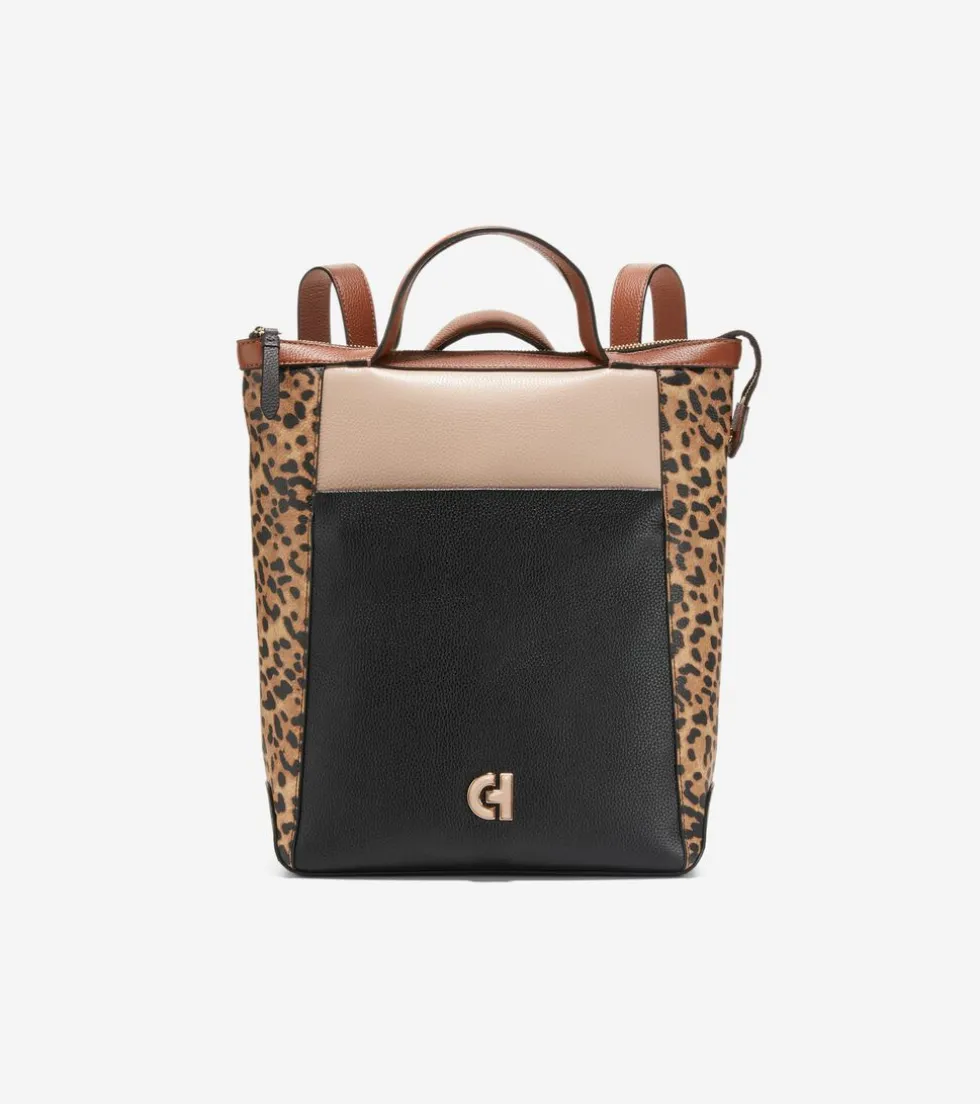 Cole Haan Backpacks*Grand Ambition Small Convertible Luxe Backpack Leopard-Black-DarkChocolate-BritishTan-Sesame