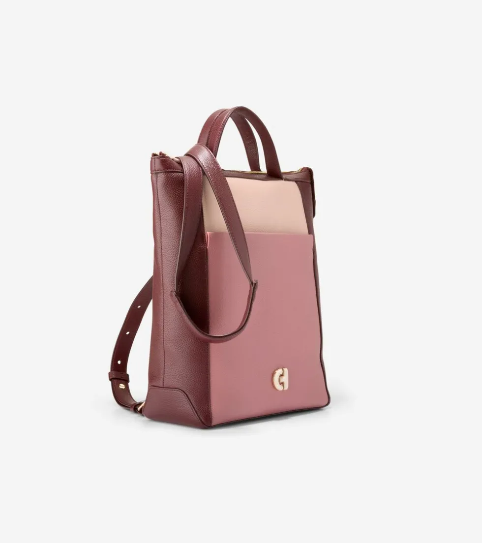 Cole Haan Backpacks*Grand Ambition Small Convertible Luxe Backpack PorcelainPink-Bloodstone