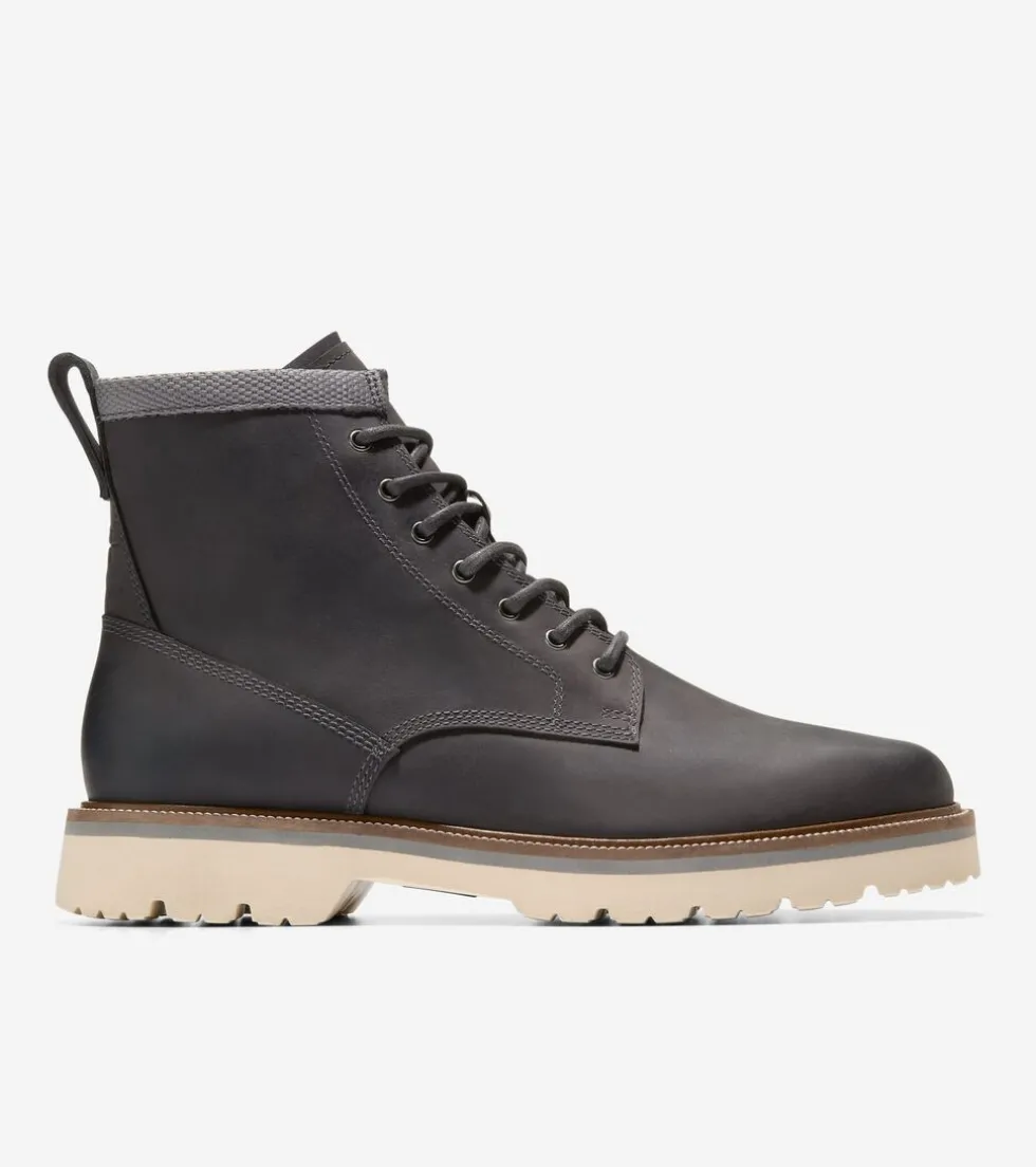 Cole Haan Boots*Men's American Classics Plain Toe Waterproof Boots Pavement-AlabasterGleam