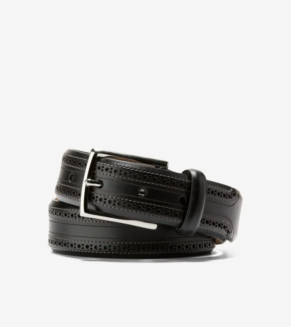 Cole Haan Belts*Men's Brogued Belt Black