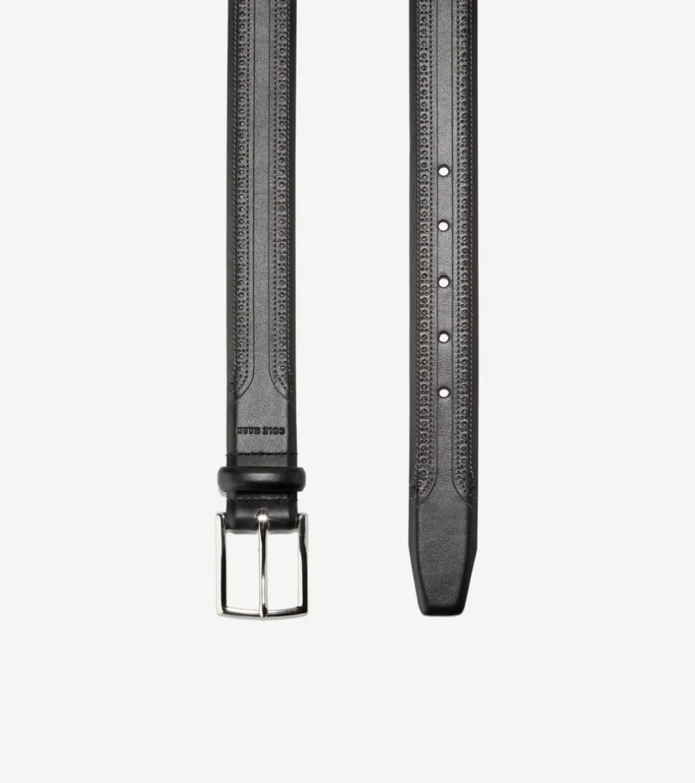 Cole Haan Belts*Men's Brogued Belt Black