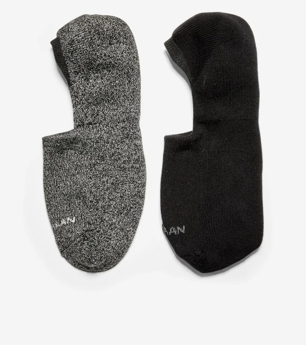 Cole Haan Socks*Men's Casual Cushion Sock Liner – 2 Pack Black-GreyHeather