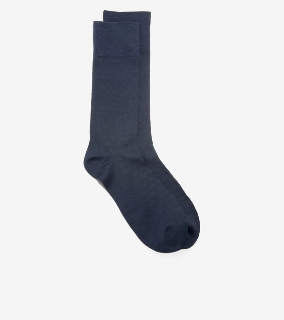 Cole Haan Socks*Men's Diamond Microfiber Dress Crew Socks Navy