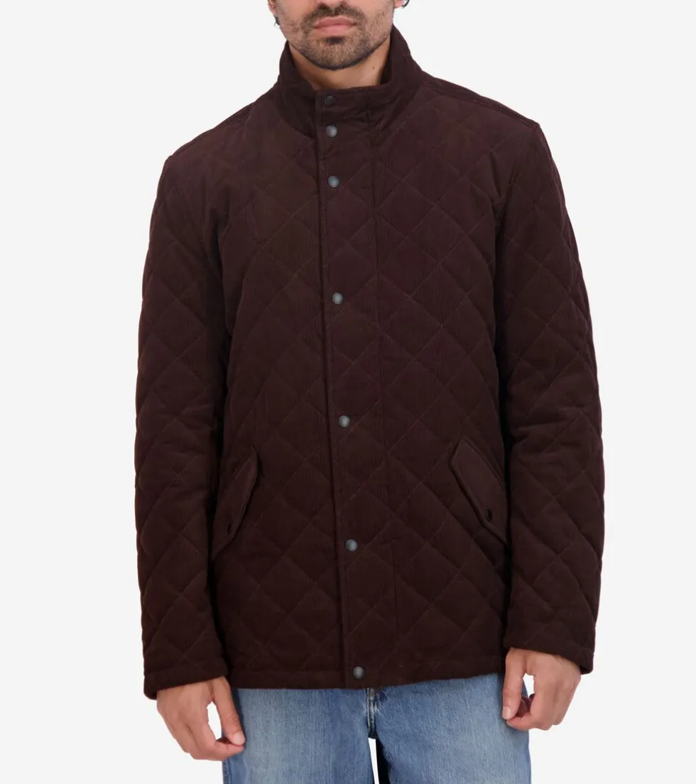 Cole Haan Quilted Jackets | Outerwear*Men's Diamond-Quilted Corduroy Jacket Chocolate