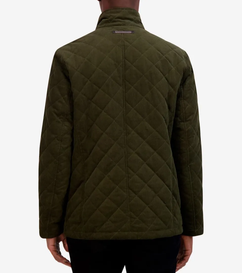 Cole Haan Quilted Jackets | Outerwear*Men's Diamond-Quilted Corduroy Jacket Olive