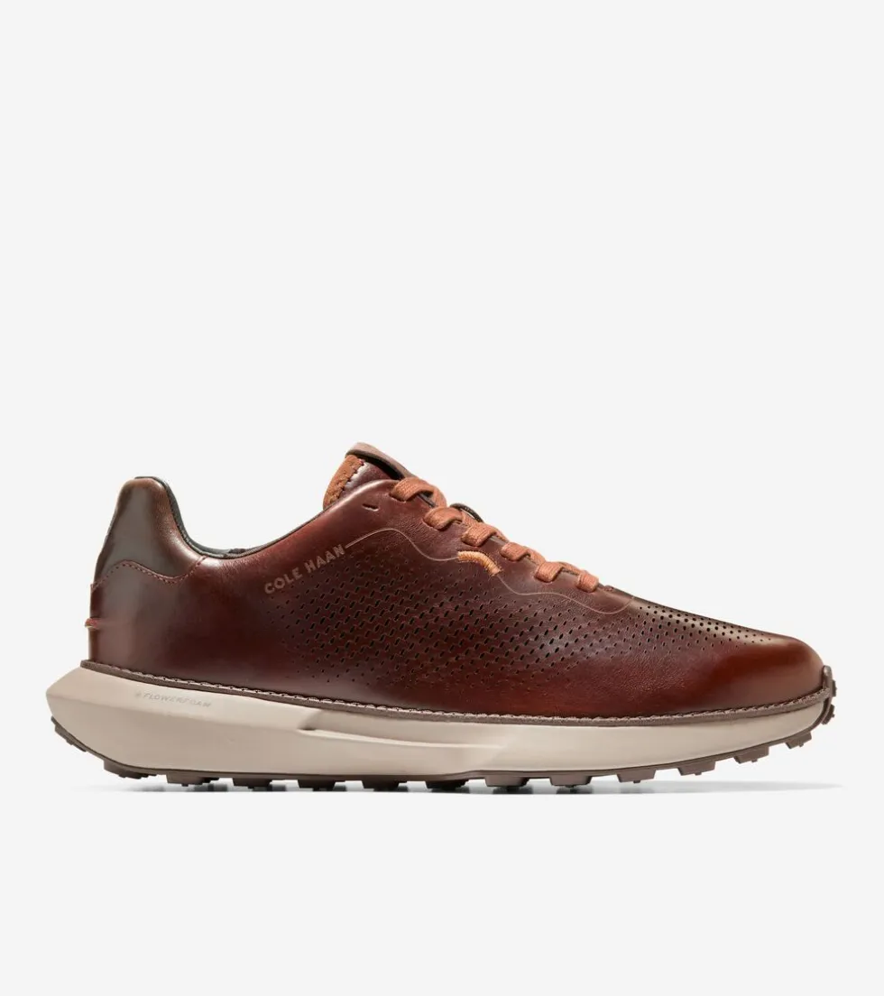 Cole Haan Sneakers*Men's GrandPrø Ashland Laser Perforated Sneakers Cappuccino-Acorn-SilverLining