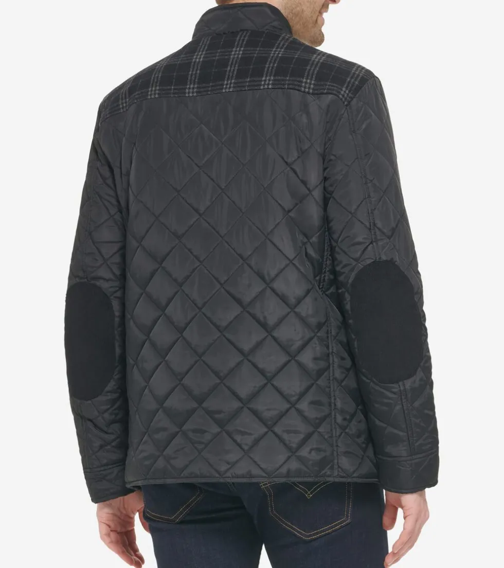 Cole Haan Quilted Jackets | Outerwear*Men's Mix Media Diamond Quilted Jacket Black