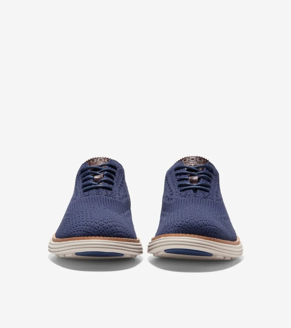 Cole Haan Extended Sizes & Widths | Dress Shoes*Men's ØriginalGrand Remastered Stitchlite™ Oxfords MarineBlue-DarkChocolateBrown-SilverLiningStitchlite™