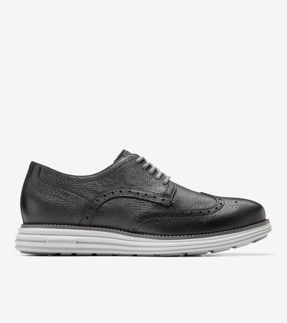 Cole Haan Oxfords*Men's ØriginalGrand Remastered Wingtip Oxfords Black-DecemberSky-GlacierGray