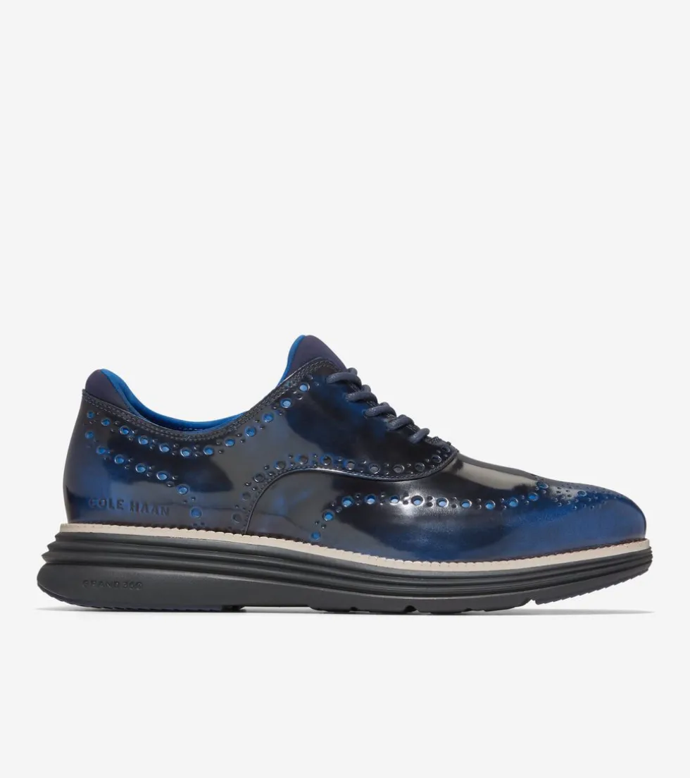 Cole Haan Dress Shoes | Oxfords*Men's ØriginalGrand Ultra Wingtip Oxfords PacificBlueBrush-Off-Black