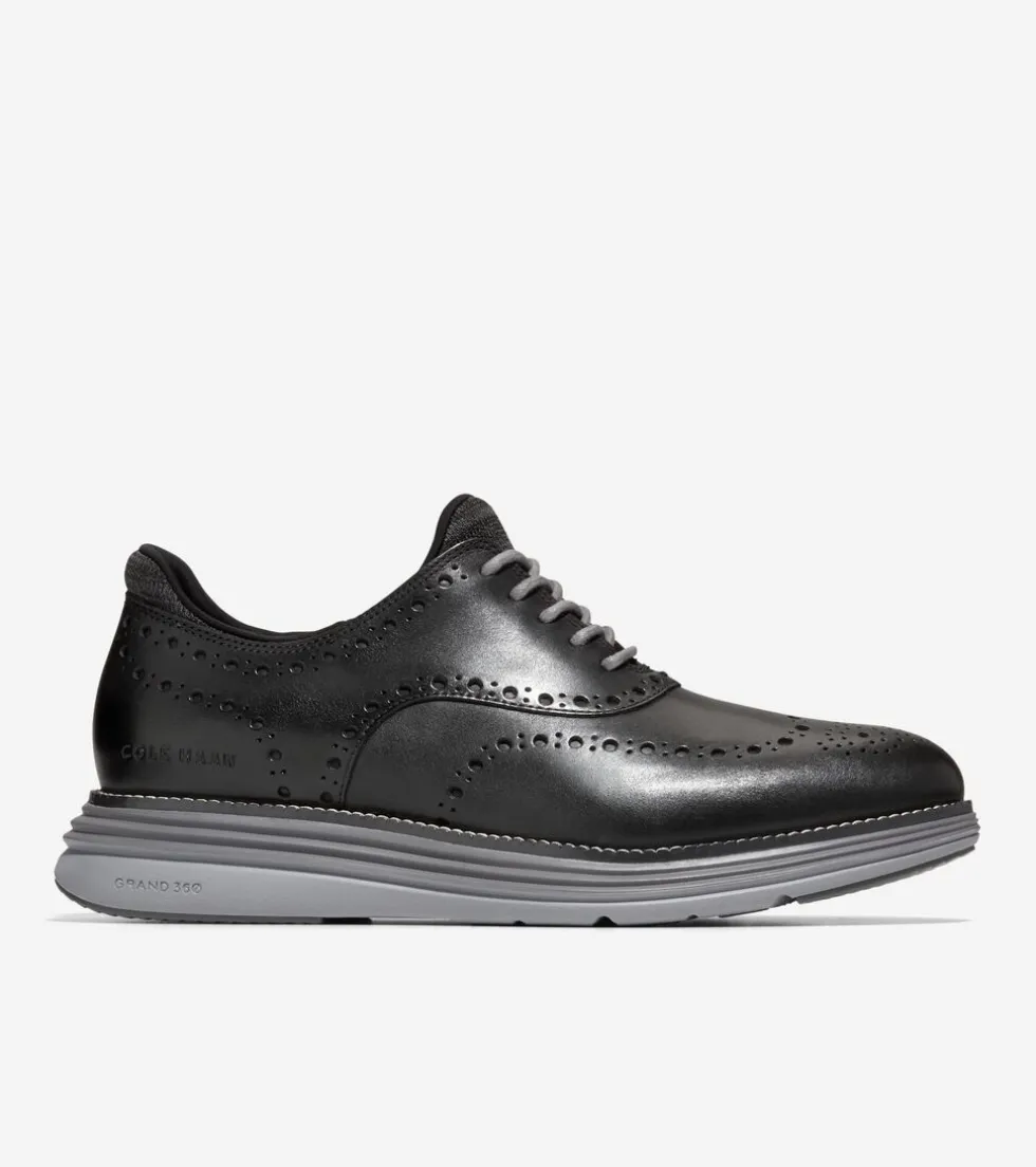 Cole Haan Extended Sizes & Widths | Dress Shoes*Men's ØriginalGrand Ultra Wingtip Oxfords BlackLeather-QuietShade