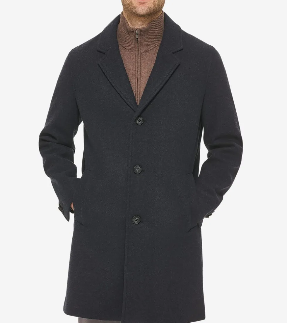 Cole Haan Wool Coats | Car Coats & Blazers*Men's Single-Breasted Top Coat Navy