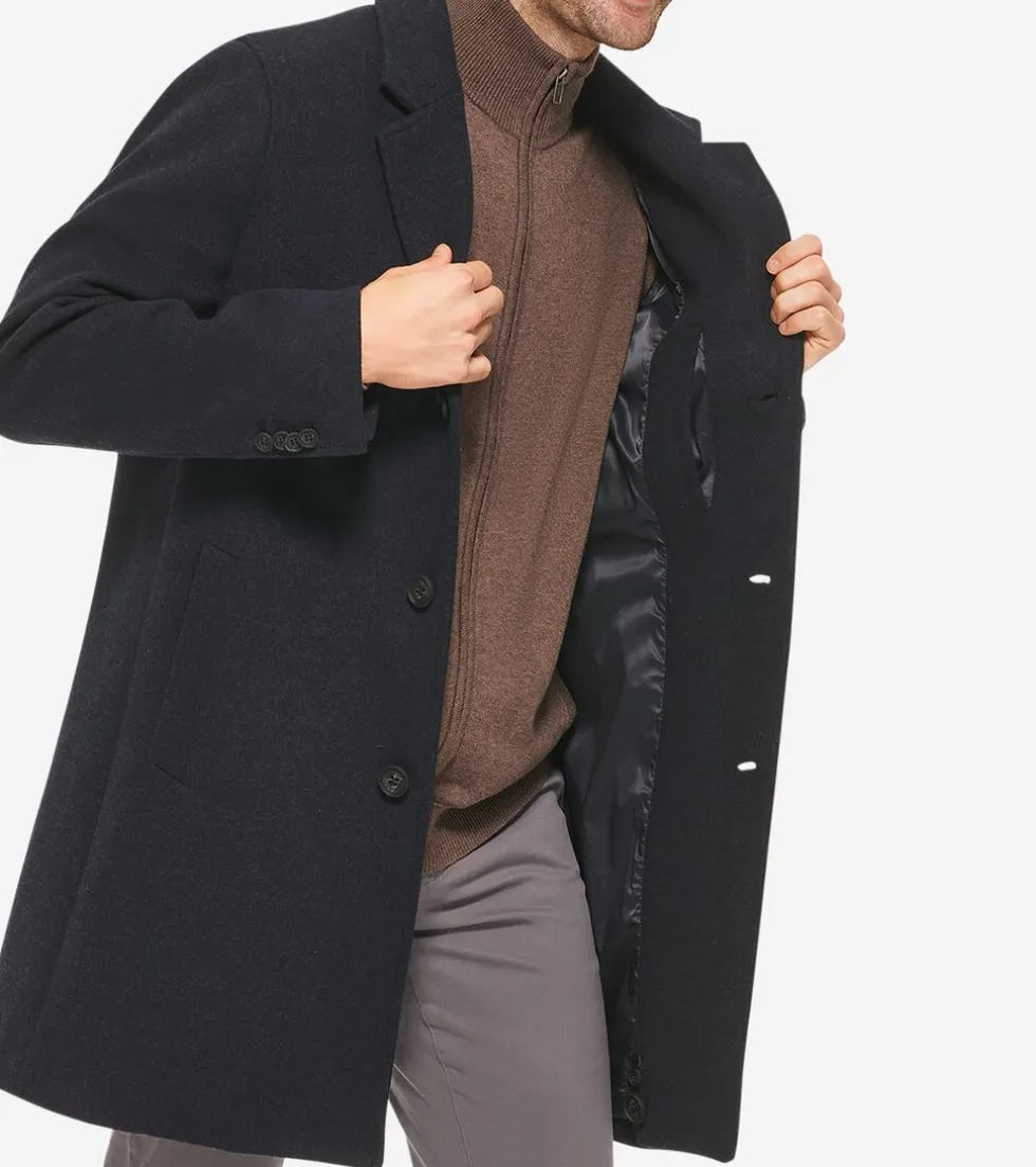 Cole Haan Wool Coats | Car Coats & Blazers*Men's Single-Breasted Top Coat Navy