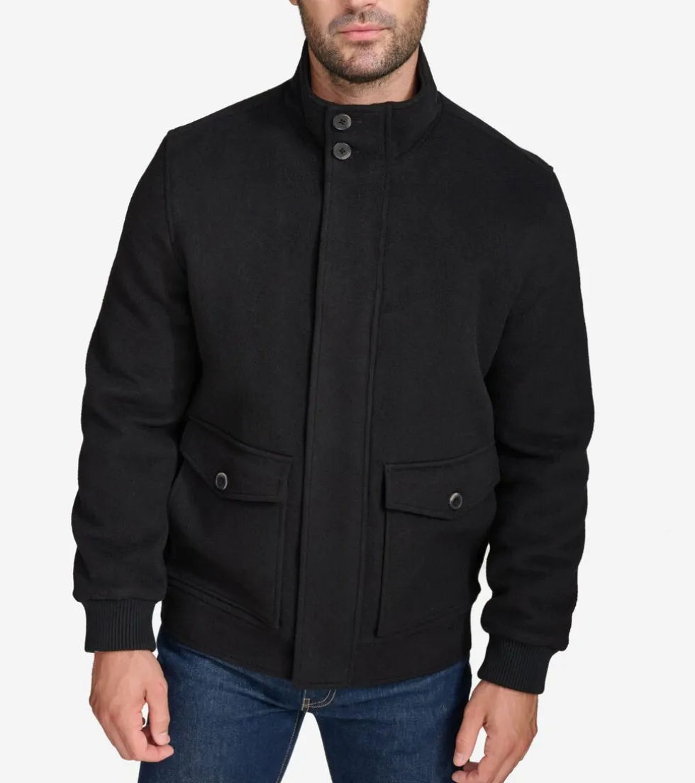 Cole Haan Outerwear | Bomber Jackets*Men's Stand Collar Bomber Jacket Black