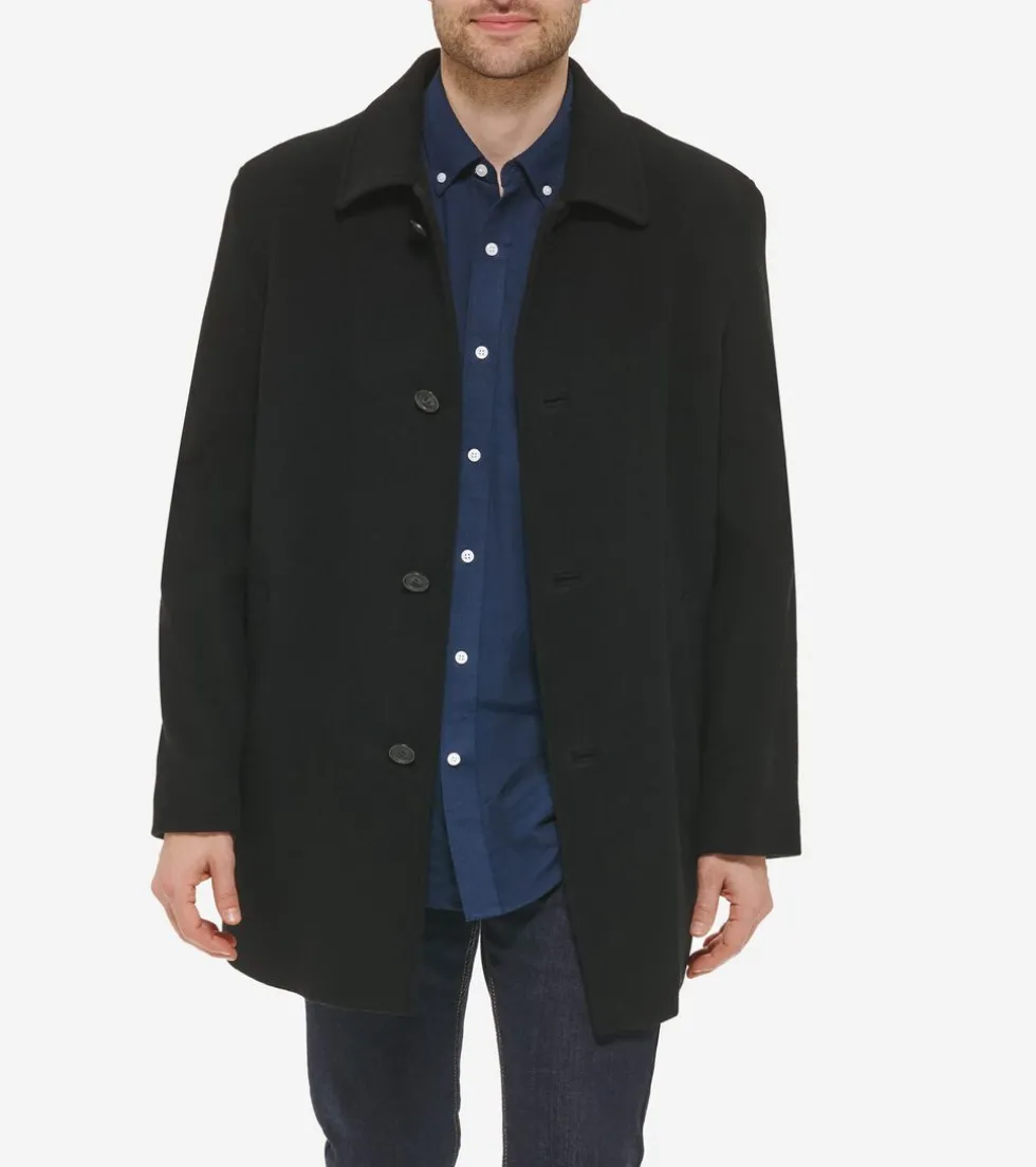 Cole Haan Wool Coats | Car Coats & Blazers*Men's Wool Cashmere Top Coat Black