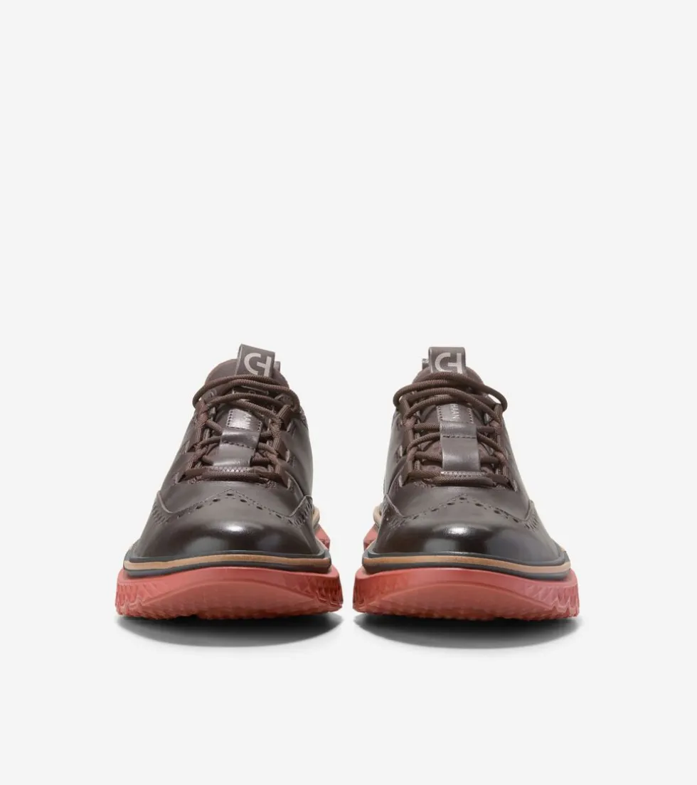 Cole Haan Oxfords*Men's 5.ZERØGRAND Wingtip Oxfords Chocolate-Black-RedOchre