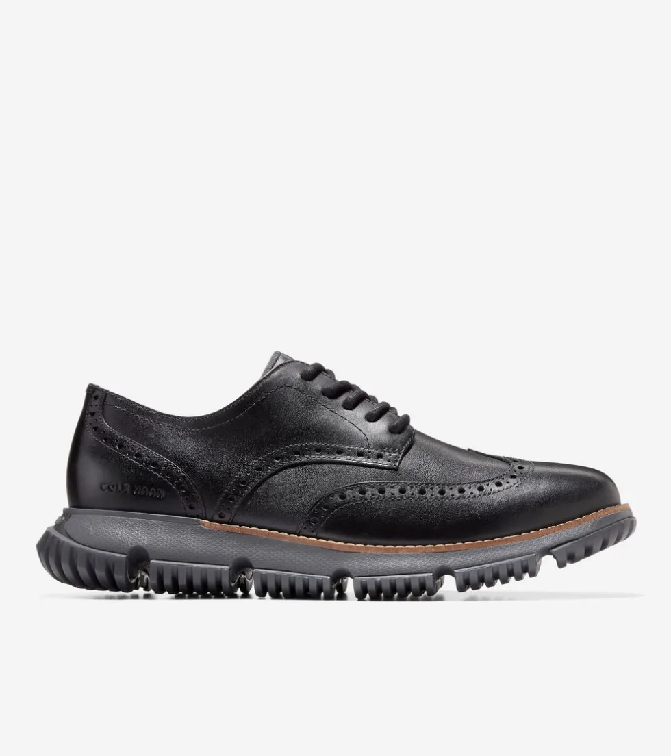 Cole Haan Extended Sizes & Widths | Dress Shoes*Men's 4.ZERØGRAND Wingtip Winter Oxfords Black-GrayPinstripe