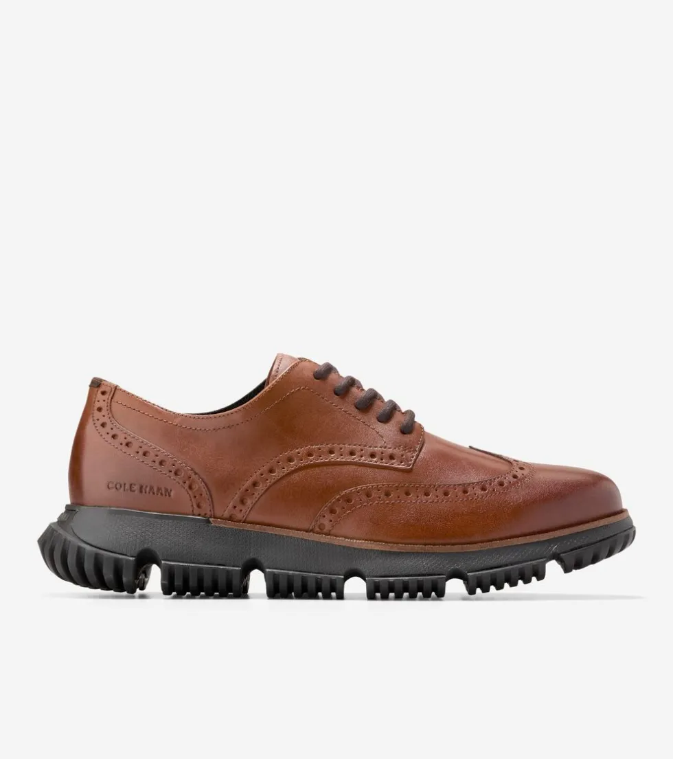 Cole Haan Extended Sizes & Widths | Dress Shoes*Men's 4.ZERØGRAND Wingtip Winter Oxfords BritishTan-GreyPinstripe