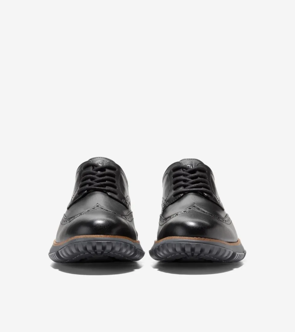 Cole Haan Extended Sizes & Widths | Dress Shoes*Men's 4.ZERØGRAND Wingtip Winter Oxfords Black-GrayPinstripe