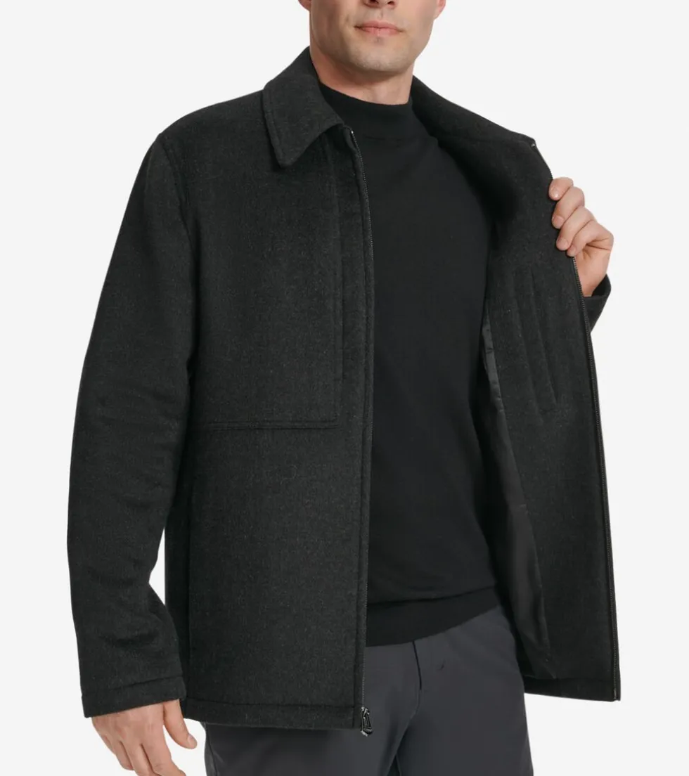 Cole Haan Wool Coats | Outerwear*Men's Zip-Front Blouson Jacket HeatherCharcoal