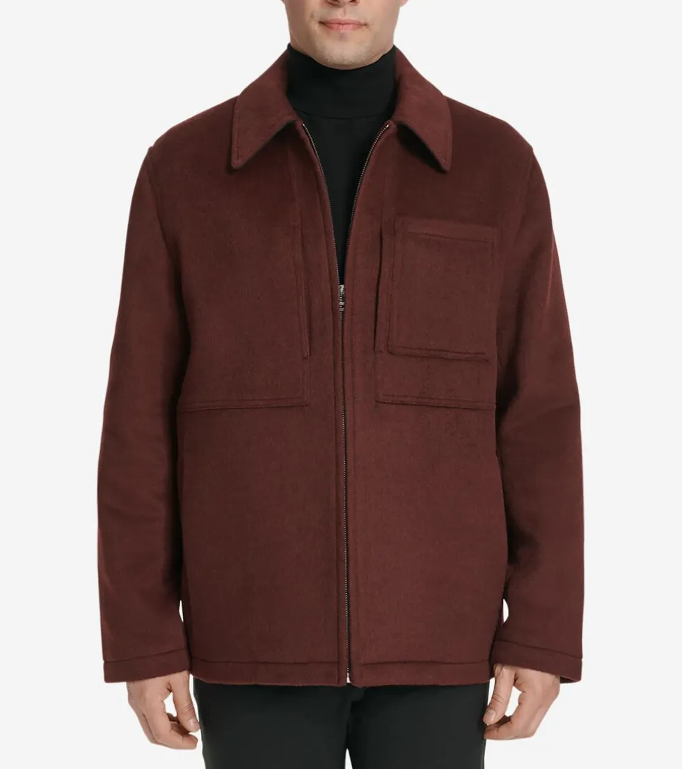 Cole Haan Wool Coats | Outerwear*Men's Zip-Front Blouson Jacket Wine