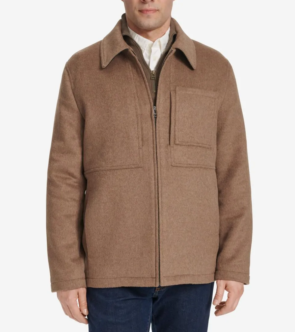 Cole Haan Wool Coats | Outerwear*Men's Zip-Front Blouson Jacket Mushroom