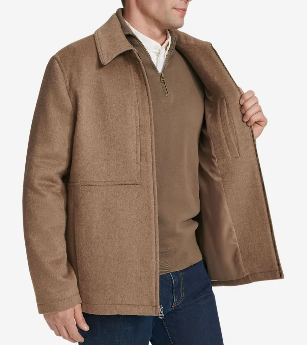 mens_zipfront_blouson_jacket_2.webp Cole Haan Wool Coats | Outerwear*Men's Zip-Front Blouson Jacket Mushroom
