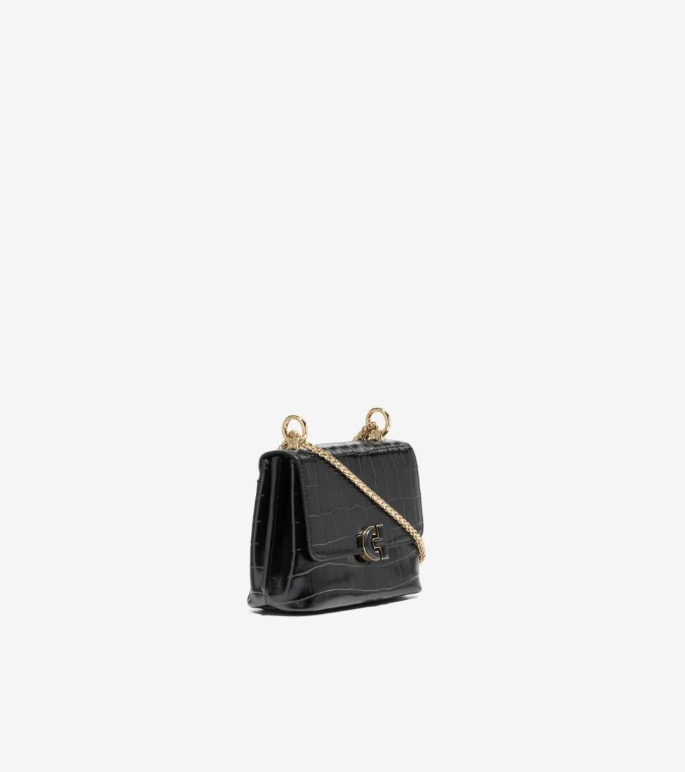 Cole Haan Crossbody Bags*Mini Convertible Chain Bag BlackCrocPrint