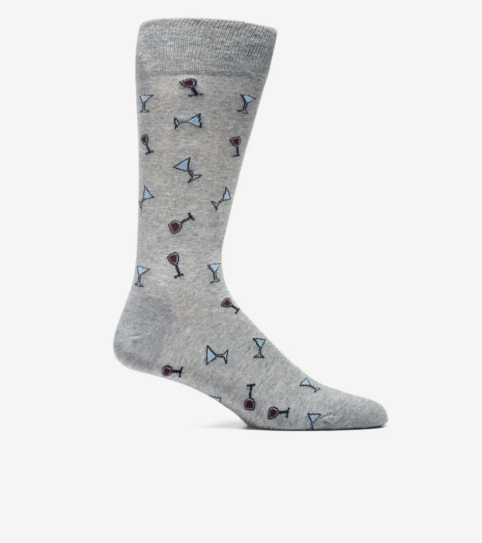 Cole Haan Socks*1 Pack Men's Holiday Cocktail Dress Crew Socks MediumGreyHeather