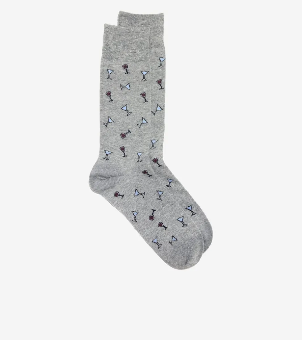 Cole Haan Socks*1 Pack Men's Holiday Cocktail Dress Crew Socks MediumGreyHeather