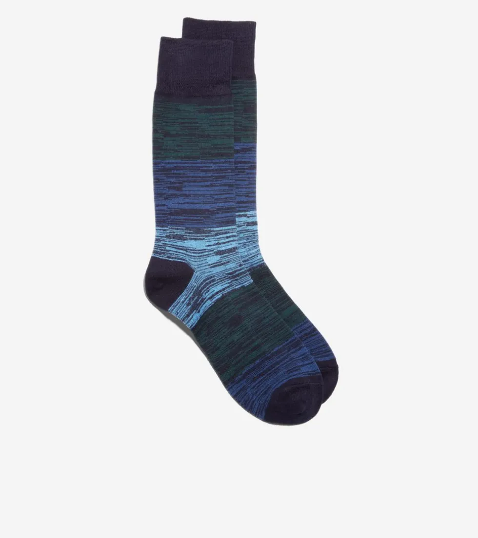 Cole Haan Socks*1 Pack Men's Marled Colorblock Dress Crew Socks Navy