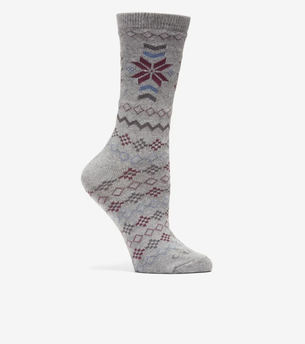 Cole Haan Socks*1 Pack New Fair Isle Dress Crew Socks MediumGreyHeather