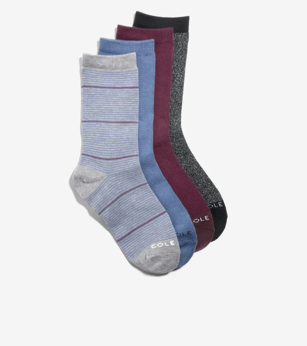 Cole Haan Socks*4 Pack Stripe + Shimmer Gift Box MediumGreyHeather