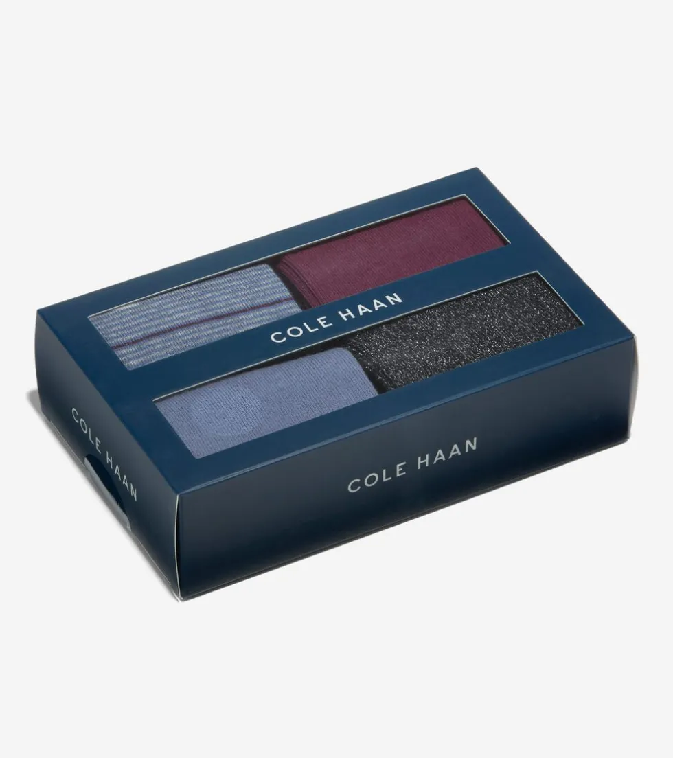 Cole Haan Socks*4 Pack Stripe + Shimmer Gift Box MediumGreyHeather