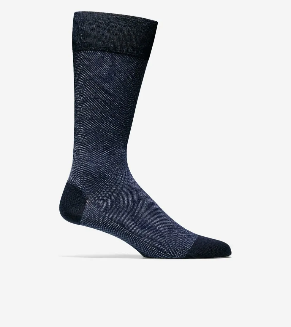 Cole Haan Socks*Pique Textured Crew Socks Navy