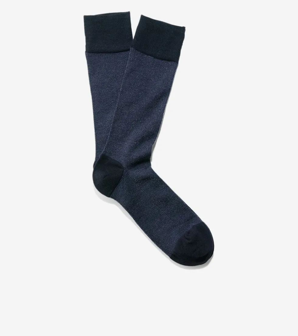 Cole Haan Socks*Pique Textured Crew Socks Navy