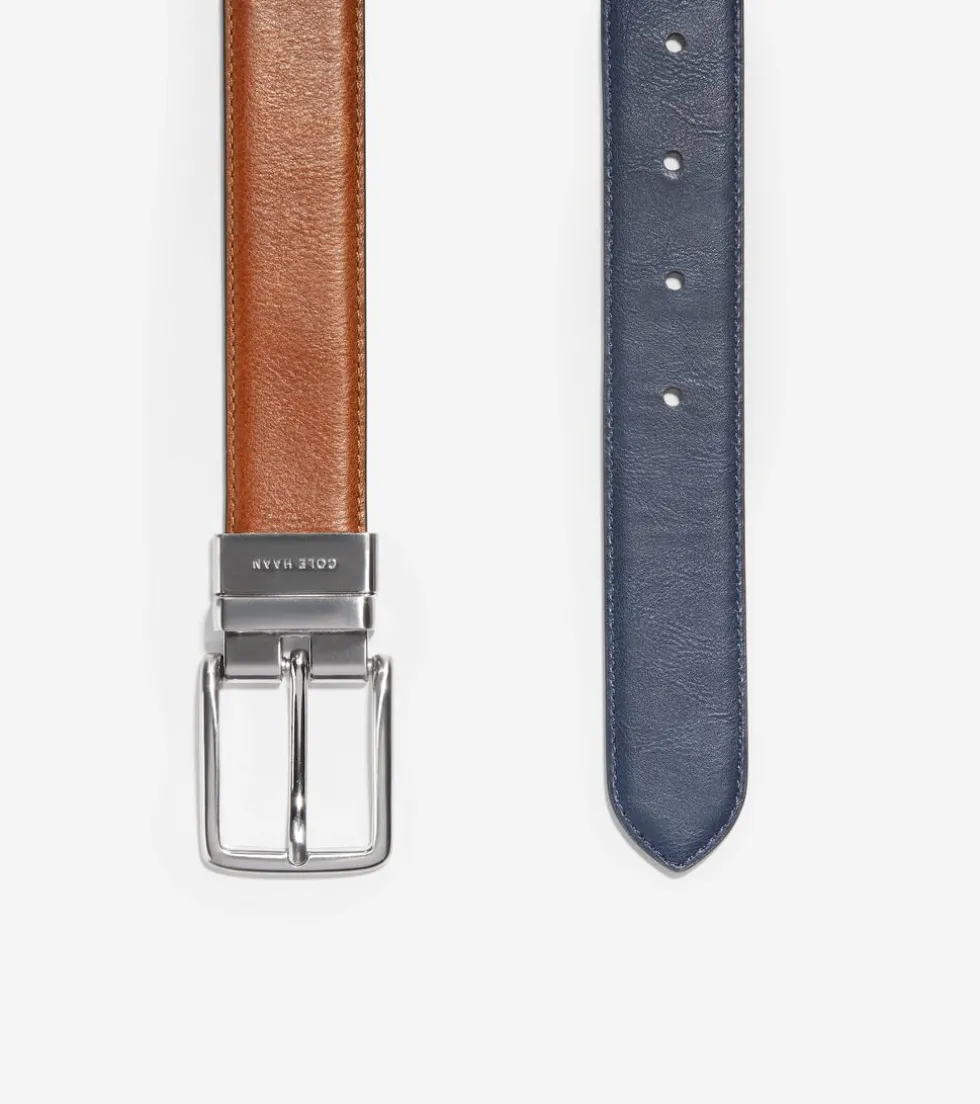 Cole Haan Belts*Reversible Feather Edge Belt CognacBrown-NavyBlue