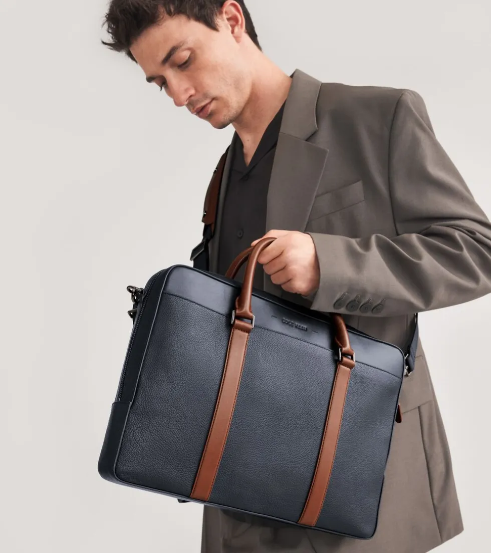 Cole Haan Backpacks & Briefcases*Triboro Briefcase NavyBlazer-NewBritishTan