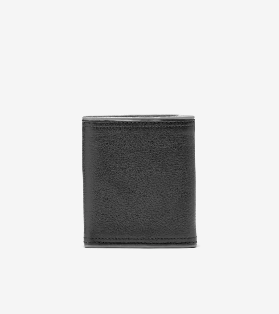 Cole Haan Wallets*Trifold Colored Edge Black-Grey