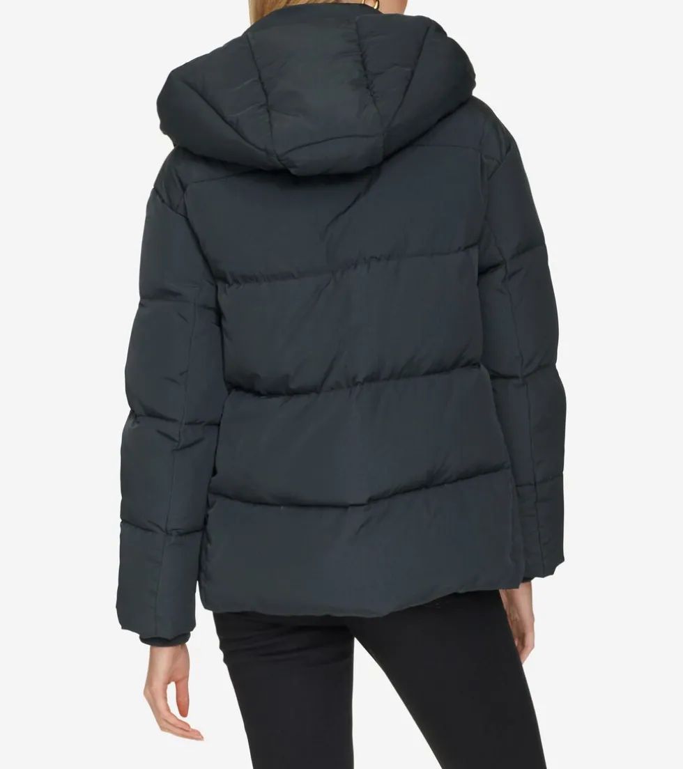 Cole Haan Puffer Jackets | Outerwear*Twill Down Jacket With High Low Hem Black