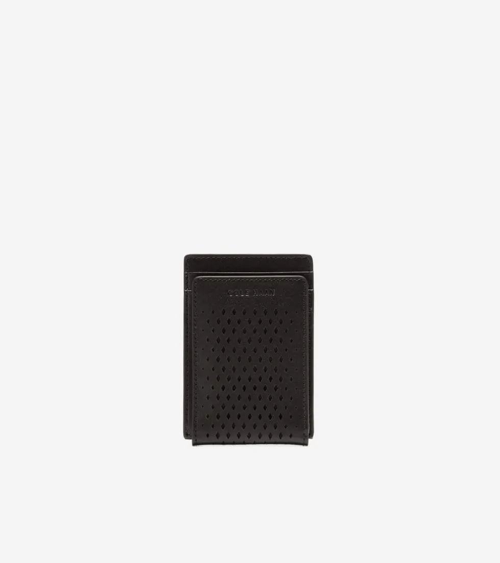 Cole Haan Wallets*Washington Perforated Card Case Black