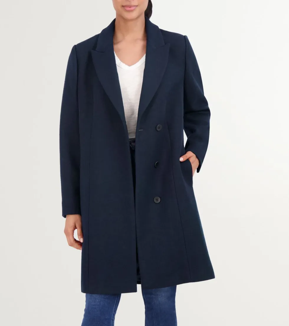 Cole Haan Wool Coats | Peacoats & Blazers*Women's Asymmetrical Peak Lapel Coat Navy