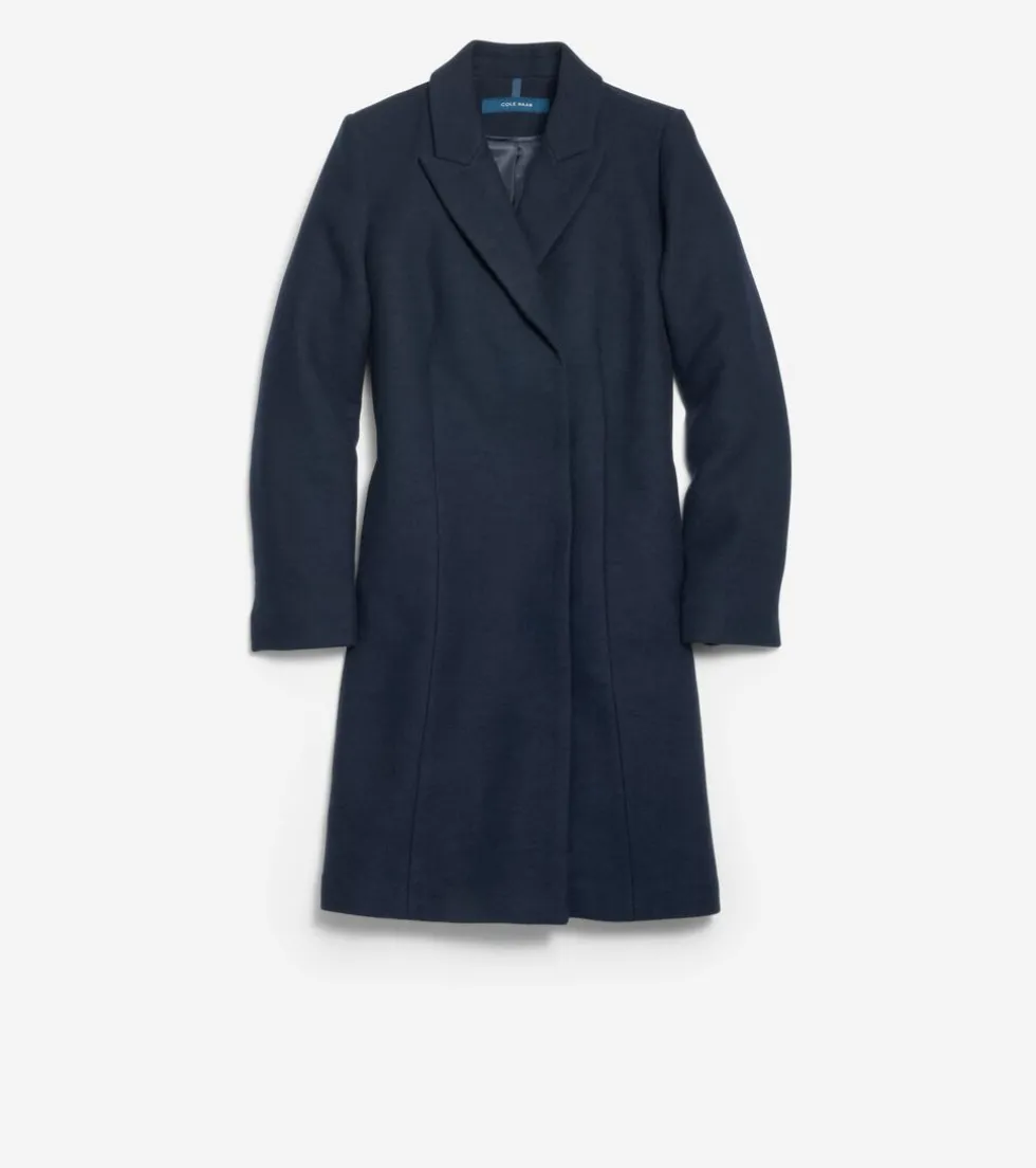 Cole Haan Wool Coats | Peacoats & Blazers*Women's Asymmetrical Peak Lapel Coat Navy