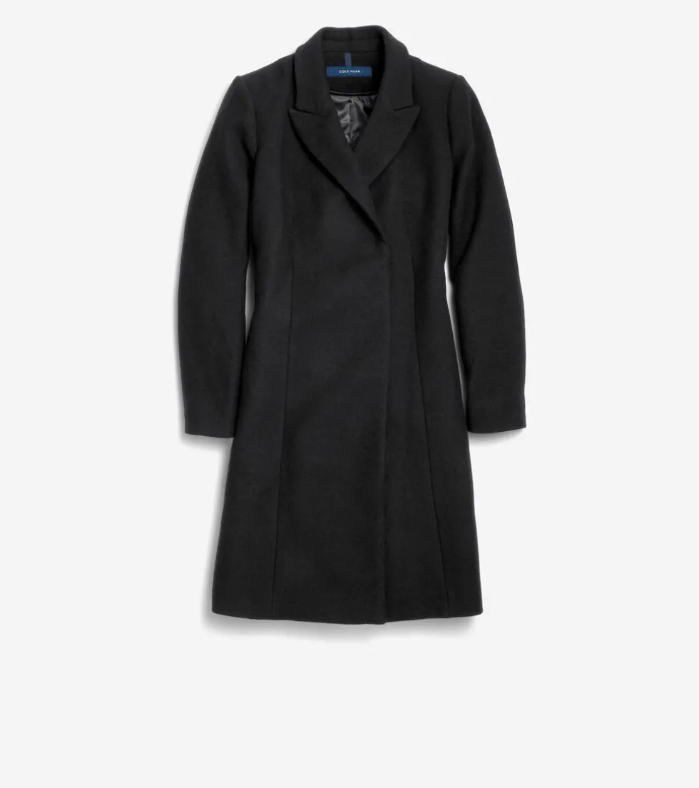 Cole Haan Wool Coats | Peacoats & Blazers*Women's Asymmetrical Peak Lapel Coat Black